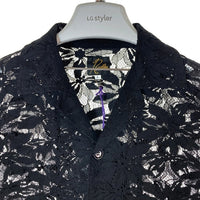 Needles ニードルズ Cabana Shirt カバナシャツ C Pe R Lace Cloth FLOWER フラワーレース 半袖 ブラック MR252 Size L 瑞穂店