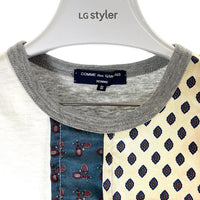 COMME des GARCONS HOMME コムデギャルソンオム HR-T024 AD2006 小紋柄 パッチワーク Tシャツ グレー sizeS 瑞穂店
