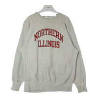 Champion チャンピオン 90's 刺繍タグ USA製 リバースウィーブ NORTHERN ILLINOIS カレッジロゴ 2段 スウェットパーカー グレー sizeXL 瑞穂店