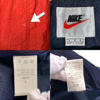 90’s NIKE ナイキ ナイロン ジップアップジャケット ネイビー レッド Size L 福生店