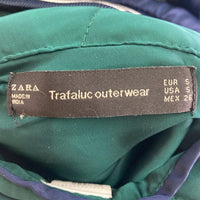 ZARA ザラ サテンスカジャン リバーシブル ネイビーxグリーン sizeS 瑞穂店