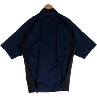 zucca ズッカ コットン ショートスリーブシャツ スナップボタン 脇下ベロア切替 半袖 ネイビー 日本製 CZ84FK504 Size M 福生店