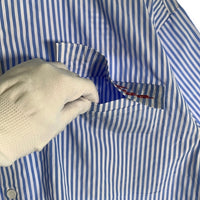 VAUCLUSE STUDIOS Striped Signature Short Sleeve Shirt ストライプシャツ 半袖 ライトブルー Size M 福生店