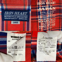 IRON HEART アイアンハート 23SS 5OZ SELVEDGE MADRAS CHECK WORK SHIRT 5オンス セルビッチ マドラス 長袖 チェックシャツ レッド Size L 福生店
