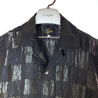 Needles ニードルズ Cabana Shirt カバナシャツ 開襟 半袖 チェッカーフラッグ ブラック OT096 Size M 瑞穂店