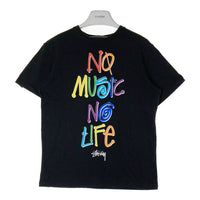 STUSSY ステューシー TOWER RECORDS タワーレコード NO MUSIC NO LIFE Tシャツ ブラック sizeM 瑞穂店
