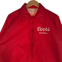 70's King Louie キングルイ Coors SOFTBALL クアーズ ソフトボール ナイロンコーチジャケット レッド USA製 Size L 福生店