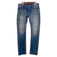 TMT ティーエムティー SWEATLIKE-STRETCH PAINT CRASH DENIM 5P TAPERED スウェットライク ストレッチデニムパンツ ダメージ加工 インディゴ TPT-F1902 Size L 福生店
