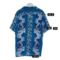 AVIREX アヴィレックス 6195126 龍 総柄 開襟シャツ ブルー sizeM 瑞穂店