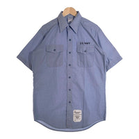 90's U.S.NAVY 米海軍 ユーティリティシャツ 半袖 ライトブルー 8405-01-458-5543 98年会計 Size L 福生店