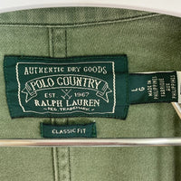 POLO COUNTRY ポロカントリー バックサテン フィッシングシャツ オリーブ sizeL 瑞穂店