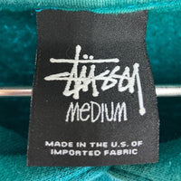 Stussy ステューシー USA製 ストックロゴワッペン プルオーバーパーカー ターコイズ sizeM 瑞穂店