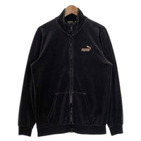 PUMA プーマ ベロア トラックスーツ ジャケット パンツ ブラック ロゴ刺繡 680016-01 Size M 福生店