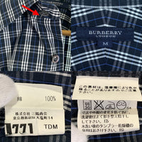 BURBERRY バーバリー ロンドン ノバチェック コットンシャツ ブルー ネイビー ホワイト Size M 福生店