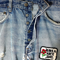 Levi’s リーバイス 501 USA製 ボタン裏6 66後期 8%表記 バックポケットチェーン デニムパンツ ライトインディゴ size- 瑞穂店