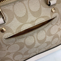 COACH コーチ F27583 シグネチャー 2WAY ハンドバッグ ブラウンxホワイト 瑞穂店