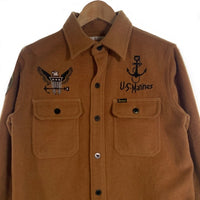 STUDIO D'ARTISAN ステュディオダルチザン U.S.Marines ウール CPO シャツ キャメル 5477 Size M 福生店