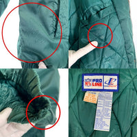 90-00's NFL PRO LINE GREENBAY PACKERS グリーンベイ・パッカーズ ナイロンジャケット 中綿 グリーン LOGO ATHLETIC Size L 福生店