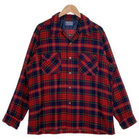 70's PENDLETON ペンドルトン ウール チェックシャツ 長袖シャツ レッド USA製 Size XL 福生店