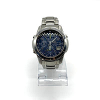 CASIO カシオ EDIFICE エディフィス ステンレススチール製 タフソーラー 腕時計 ネイビー シルバー EQW-700 福生店
