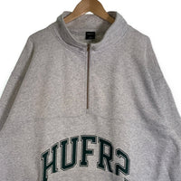 HUF ハフ FR2 ハーフジップ スウェット アッシュグレー Size 2XL 福生店