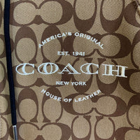 COACH コーチ シグネチャー柄 ジップアップフーディ パーカー ベージュ sizeM 瑞穂店
