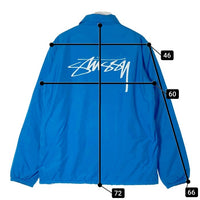STUSSY ステューシー Champion チャンピオン 裏ボアコーチジャケット 前後ロゴ ブルー sizeM 瑞穂店