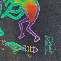 Desert impressions デザートインプレッションズ 1995コピーライト 民族プリント tシャツ ネイビー sizeL 瑞穂店