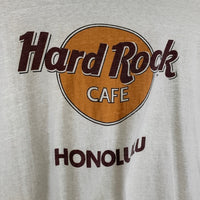 90's Hard Rock CAFE ハードロックカフェ HONOLULU プリントTシャツ ホワイト Hanes USA製 Size XL 福生店