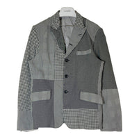 COMME des GARCONS HOMME コムデギャルソンオム HF-J040 AD2010 クレイジーチェックパターン 4つボタン テーラードジャケット ブラック sizeM 瑞穂店