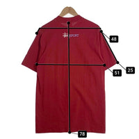 90's STUSSY ステューシー BASIC-S Tee Sプリント Tシャツ ボルドー USA製 白タグ デッドストック Size L 福生店