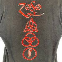 90's LED ZEPPELIN レッドツェッペリン 魔導士 プリントTシャツ ブラック 袖裾シングル Size L-XL 相当 福生店