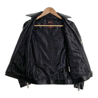 666 トリプルシックス レザー シングルライダースジャケット ブラック 襟付 Size 32 福生店