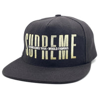 SUPREME シュプリーム 18AW Global 5-Panel グローバル 5パネルキャップ ブラック 刺繡 福生店