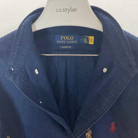 POLO RALPH LAUREN ポロラルフローレン オックスフォードシャツ 刺繍総柄 ネイビー sizeM 瑞穂店