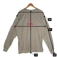 EXAMPLE エグザンプル JESUSIS L/S TEE ジーザス プリント 長袖 Tシャツ ロンT カーキ ex24aw-to-0006 Size XL 福生店