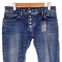 TMT ティーエムティー 20AW HYBRID-STRETCH DENIM 5P FRONT POINT CROPPED TAPERED ハイブリッドストレッチデニム ジーンズ スリム アンクル インディゴ USED/ダメージ加工 TPT-F2003 Size M 福生店