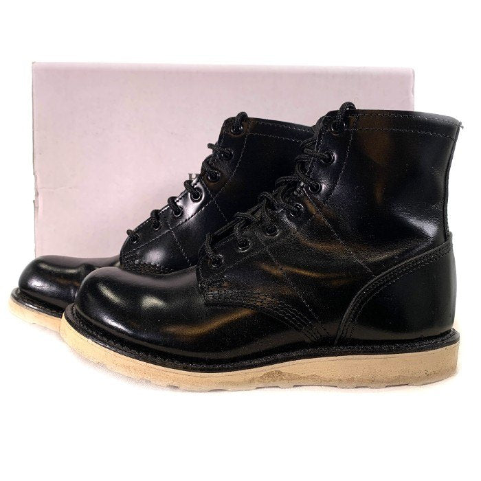 HYSTERIC GLAMOUR ヒステリックグラマー 6HOLE BLACK JUMP BOOT 6ホール レースアップレザーブーツ ブラック  トゥガード 0263QS08296 Size 26cm 福生店