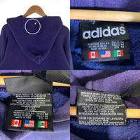 80-90's adidas アディダス トレフォイル刺繡ロゴ プルオーバースウェットパーカー ネイビー USA製 Size M 福生店