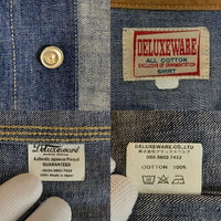 DELUXEWARE デラックスウェア USL DENIM SHIRT デニムシャツ ラグランスリーブ 比翼 インディゴ 40sモデル Size XL 福生店