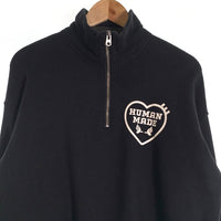 HUMAN MADE ヒューマンメイド MILITARY HALF-ZIP SWEATSHIRT ミリタリーハーフジップスウェットシャツ ブラック Size XL 福生店