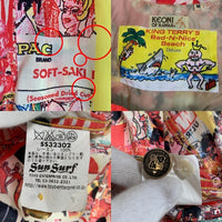 SUN SURF サンサーフ KEONI OF HAWAII KING TERRY'S レーヨン アロハシャツ レッド イエロー 総柄 SS32302 Size M 福生店