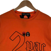 WORLD wide FAMOUS ワールドワイドフェイマス 2pac プリントTシャツ 刺繡 オレンジ Size XL 福生店