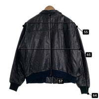80`s Levi`s リーバイス Leather Jacket レザージャケット ジップアップリブブルゾン ブラック 135周年 Size M 福生店
