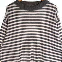 90's LONG JOHN ロングジョン ボーダー ロングスリーブTシャツ コットン グレー ホワイト USA製 Size M 福生店