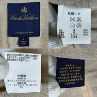 Brooks Brothers ブルックスブラザーズ コットンジャケット ジップアップ ハーフ丈 ベージュ Size L 福生店