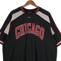 90's~ NIKE ナイキ CHICAGO BULLS シカゴ・ブルズ プルオーバートップス 刺繡 ワッペン ブラック ホワイト レッド Size L 福生店