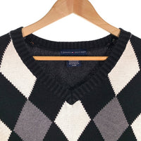 US古着 90's TOMMY HILFIGER トミーヒルフィガー アーガイル柄 コットンニットベスト Size L 福生店