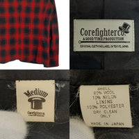 Corefighter コアファイター シャドーチェック ウール 2B テーラードジャケット レッド ブラック Size M 福生店