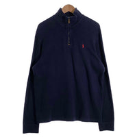 POLO RALPH LAUREN ポロラルフローレン スタンドカラー ハーフジップ ロングスリーブ コットン トレーナー ネイビー Size L 福生店